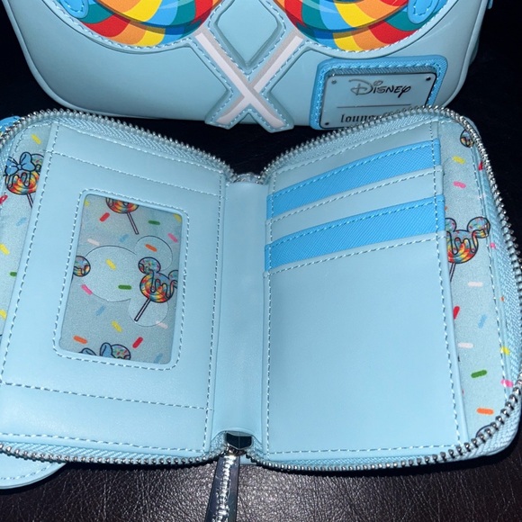 Loungefly Light Blue Drippy Sprinkles Mini Backpack with Matching Bow Wallet - Picture 3 of 6